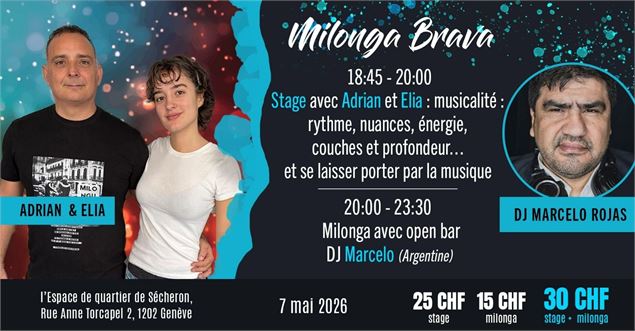 Milonga Brava avec Adrian et Elia - DJ Marcelo Rojas - Milonga Brava