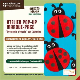 Atelier créatif de fabrication de marque-pages pop-up coccinelles_Châtillon-sur-Chalaronne