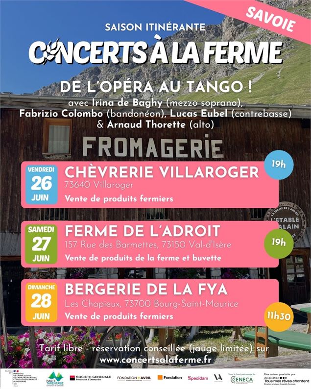 Affiche Concerts à la Ferme