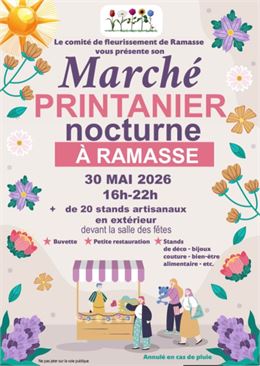 Affiche_Marché Printanier nocturne_Ramasse - ©Comité de Fleurissement de Ramasse