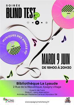 Soirée blind test musiques des années 90_Epagny Metz-Tessy - Bibliothèques d'Epagny Metz-Tessy