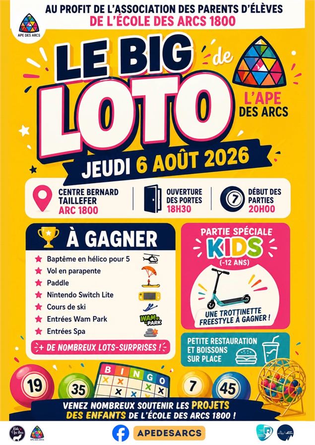 Le Grand Loto de l'APE des Arcs_Les Arcs - AB Tourisme