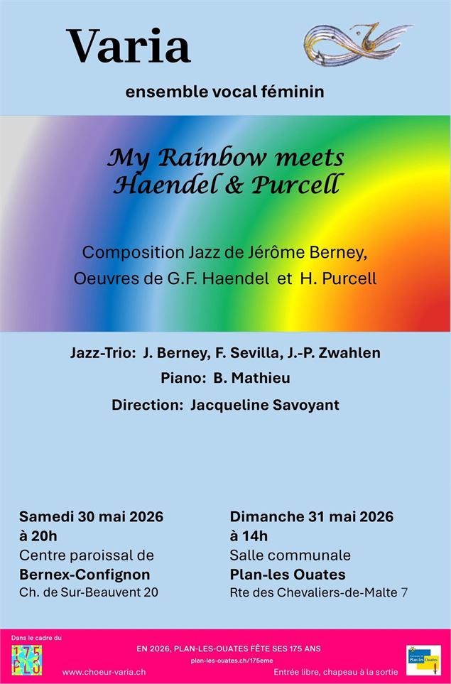 Deux concerts du Chœur Varia en mai 2026 : 