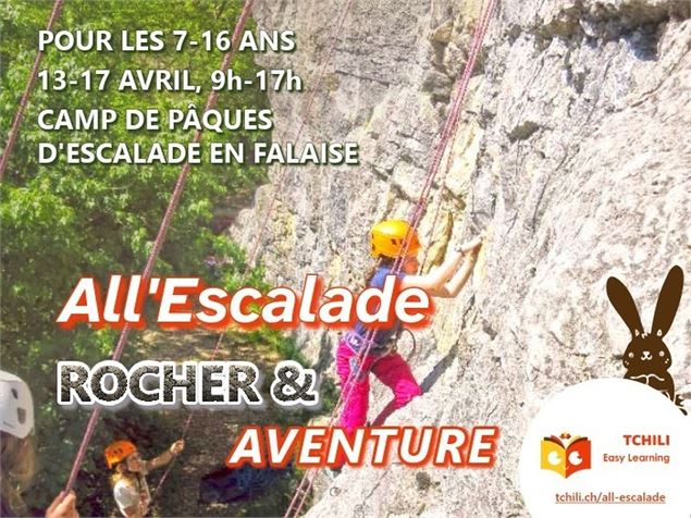 All'Escalade Camp d'escalade de Pâques en falaise pour enfants et ados - ©KB, Tchili Easy Learning