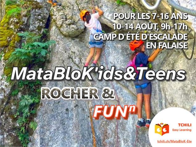 Camp d'été d'escalade en montagne: MataBloK'ids&Teens pour préparer sa rentrée en falaise! pour les 