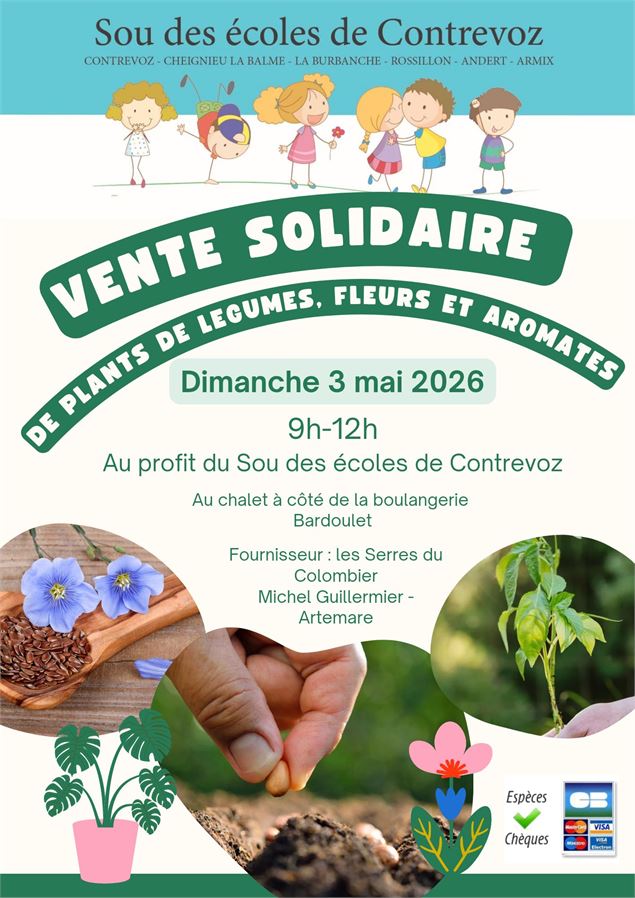 Vente solidaire de plants de légumes; fleurs et aromatiques_Contrevoz - Sou des Ecoles de Contrevoz