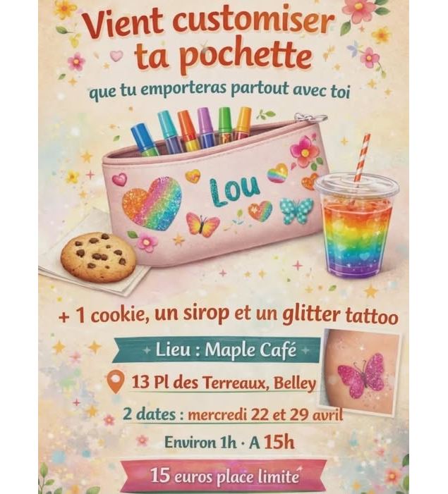 Atelier customisation d'une pochette au Maple Café_Belley - Maple café