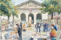 Exposition de peintures : Montmartre à Grenette - image générée par IA. gémini