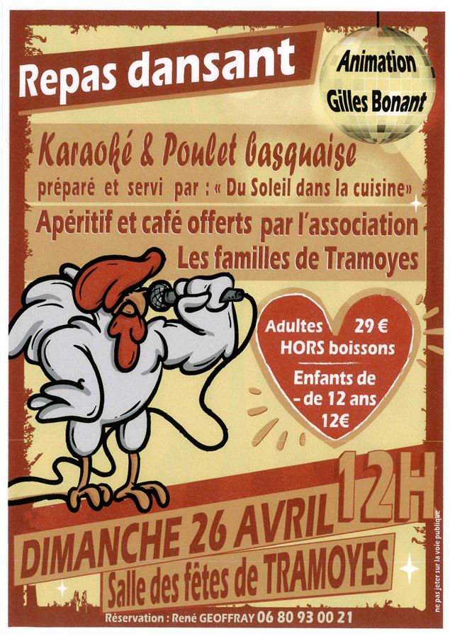Repas dansant et karaoké - Les Familles de Tramoyes