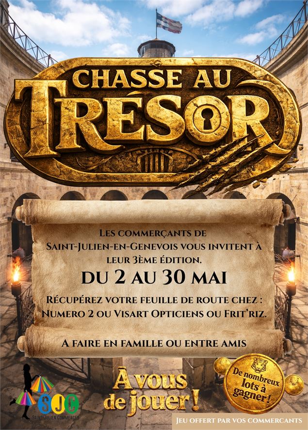 Affiche chasse au trésor - Commerçants de Saint Julien en Genevois