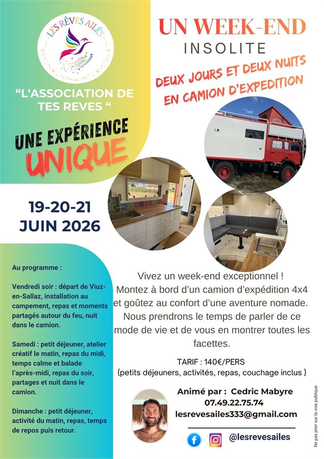 WEEK END INSOLITE EN CAMION - LES REVES AILES