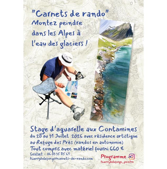 Carnets de rando : stage d'aquarelle dans les montagnes des Contamines_Les Contamines-Montjoie - Thi