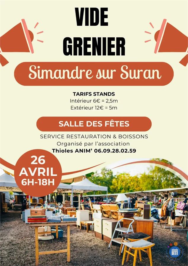 Affiche_Vide greniers_Simandre-sur-Suran - ©Thioles' Anim