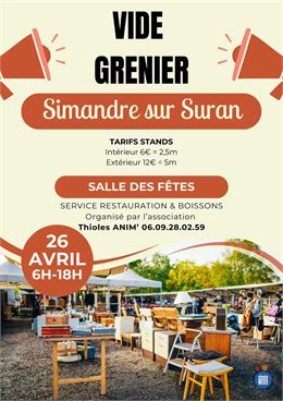 Affiche_Vide greniers_Simandre-sur-Suran - ©Thioles' Anim