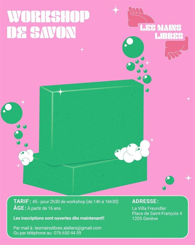 Atelier de fabrication de savons samedi 2 mai 2026 de 14h à 16h30. Dès 16 ans. Villa Freundler à Pla