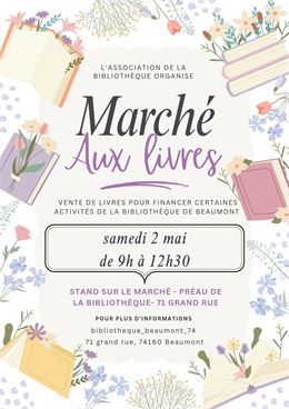 marché aux livres - association de la bibliothèque de beaumont