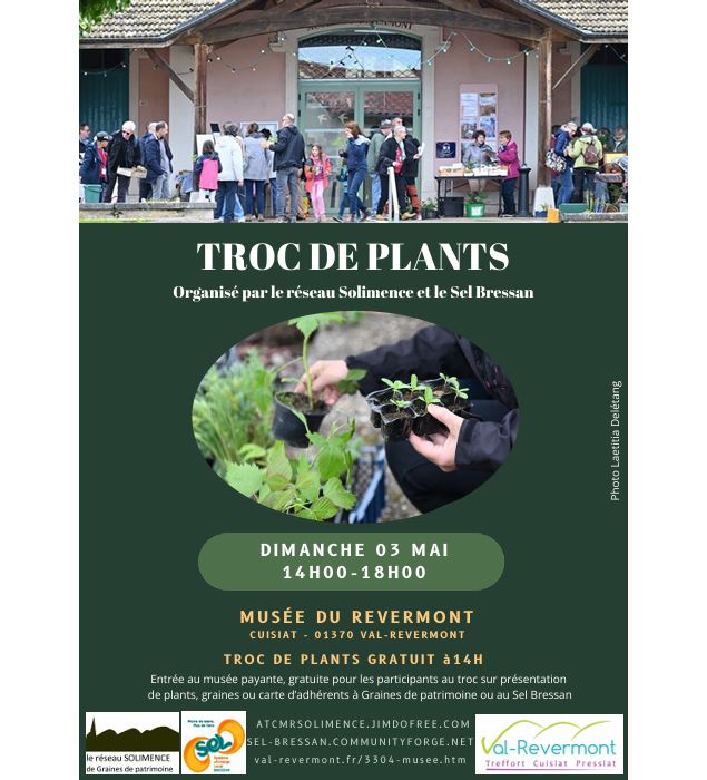 Affiche troc de plants - 3 mai 2026 - DR Musée du Revermont
