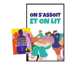 Affiche on s'assoit et on lit - Librairie Garin