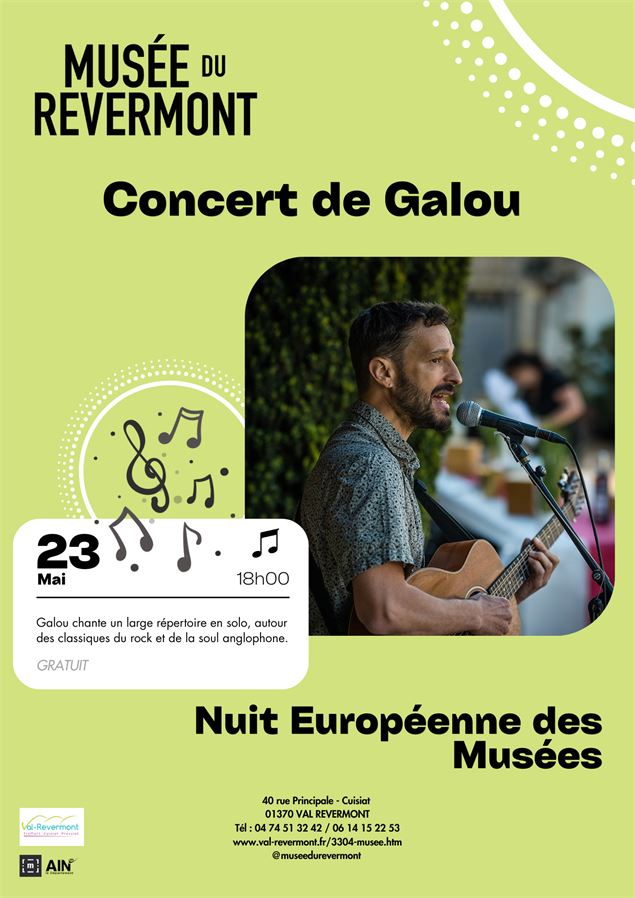 Concert de Galou - Nuit Européenne des Musées - 23 mai - DR Musée du Revermont