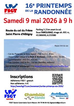16° printemps de la randonnée FSGT - Belledonne-Sport-Nature