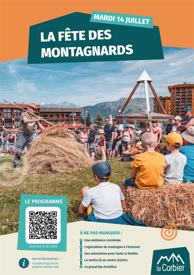 Affiche Fête des Montagnards le 14 juillet au Corbier - Office de Tourisme Le Corbier