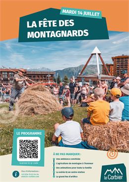 Affiche Fête des Montagnards le 14 juillet au Corbier - Office de Tourisme Le Corbier