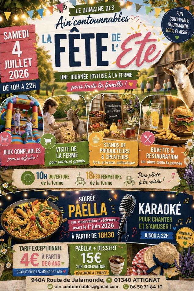 Flyer Fête de l'été 2026 - ©Le domaine des Ain'contournables