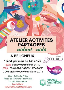 ATELIERS ACTIVITES PARTAGEES AIDANT-AIDE_Béligneux - France Alzheimer