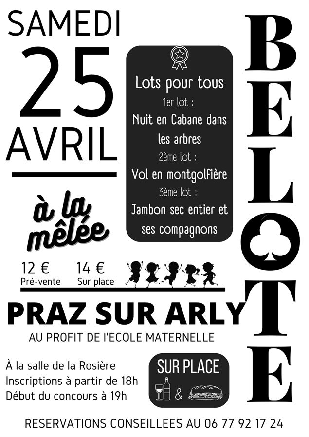 Affiche du concours de belote - OGEC St Joseph
