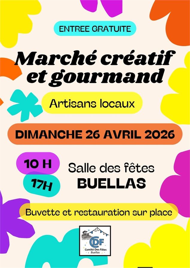 Affiche Marché créatif et gourmand_Buellas - ©Comité des fêtes Buellas