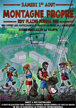 affiche de l'opération de nettoyage de la montagne à Flaine - Montagne Propre