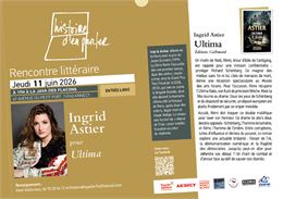 Rencontre littéraire avec Ingrid Astier pour 'Ultima"_Annecy - Histoire d'en parler