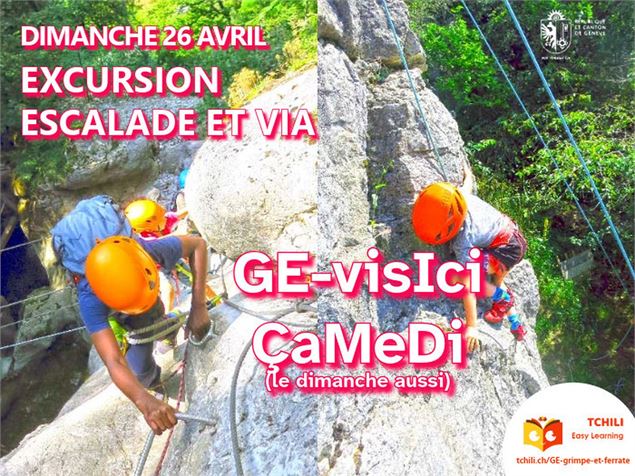 GE-visIci SaMeDi: Journée Excursion Escalade en falaise et via ferrata pour enfants et ados - ©2025-