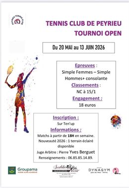 Tournoi open de tennis_Peyrieu - Tennis Club de Peyrieu