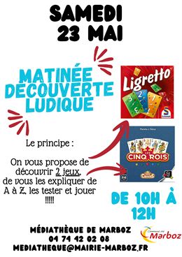 Matinée découverte ludique - nc