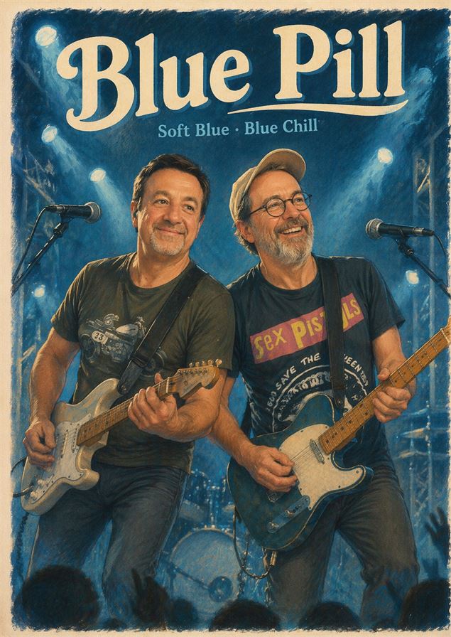 Affiche du concert avec les deux guitaristes - Blue Pill