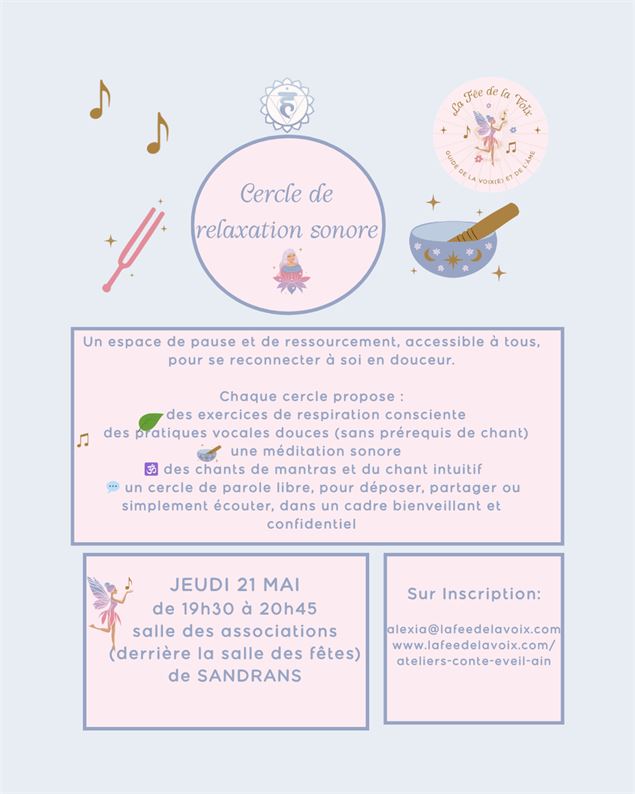 Cercle de relaxation sonore - Alexia La Fée de la Voix