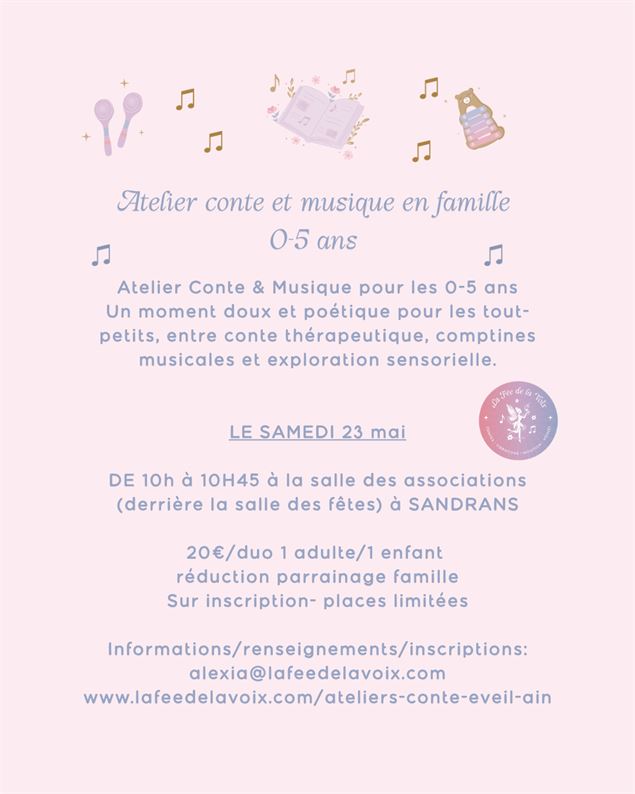 Atelier Conte & Musique en famille - Alexia La Fée de la Voix