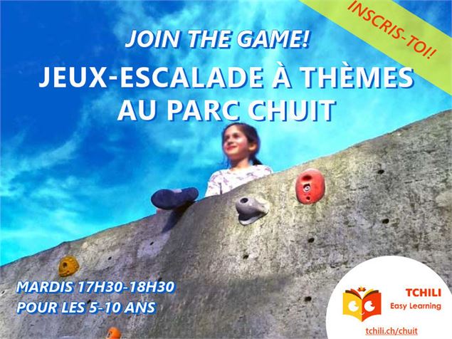 Cours Jeux-Escalade à Thèmes pour les 5-10 ans au parc Chuit - sessions de printemps - ©KB, Tchili E
