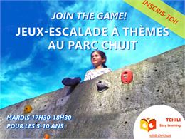 Cours Jeux-Escalade à Thèmes pour les 5-10 ans au parc Chuit - sessions de printemps - ©KB, Tchili E