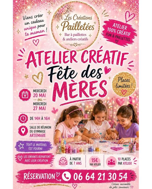 Atelier créatif spécial Fête des Mères_Artemare - Créations pailletées
