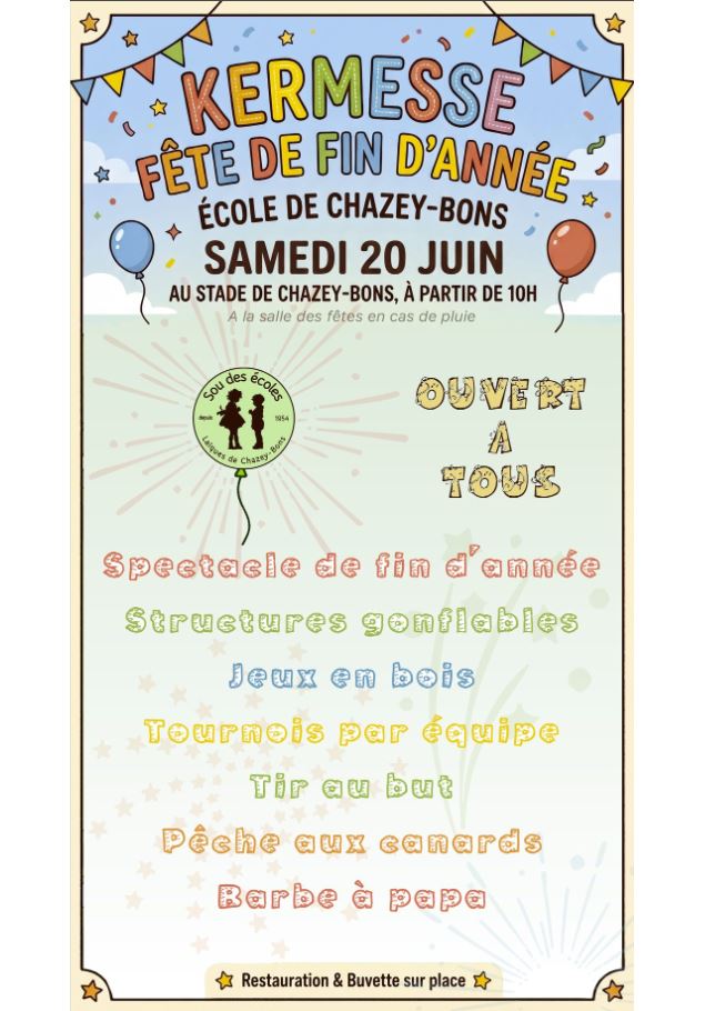 Kermesse de fin d'année_Chazey-Bons - Sous des écoles de Chazey-Bons
