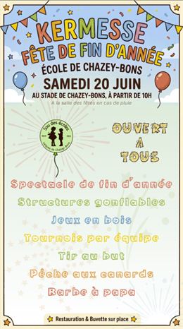Kermesse de fin d'année_Chazey-Bons - Sous des écoles de Chazey-Bons