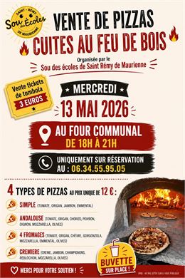 Vente de pizza au feu de bois_Saint-Rémy-de-Maurienne - Sou des écoles_St Rémy