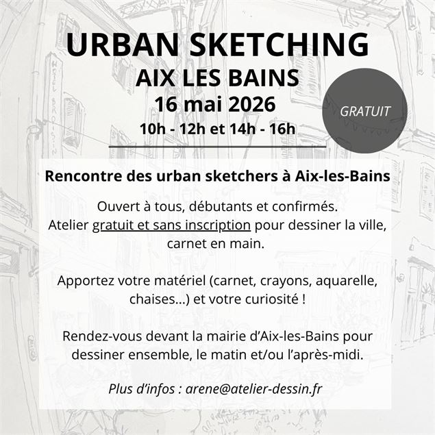 Urban sketching à Aix-les-Bains - Arene