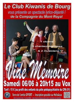 Affiche Vide Mémoire - Kiwanis Club de Bourg-en-Bresse