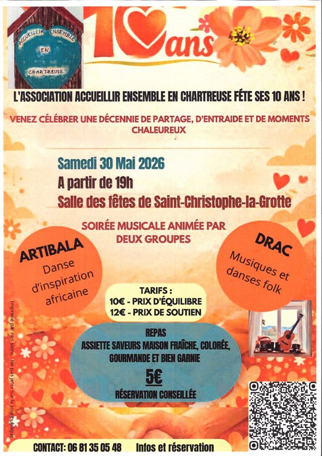 Soirée musicale à l'occasion des 10 ans de l'association 