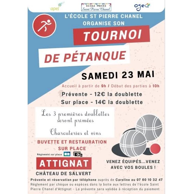 Flyer Tournoi de pétanque APEL 2026