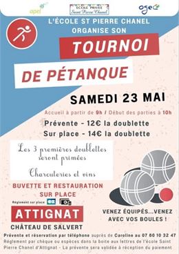 Flyer Tournoi de pétanque APEL 2026