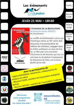 Séance du film documentaire : « L’Évangile de la Révolution »_Saint-Jorioz - Ciné Laudon
